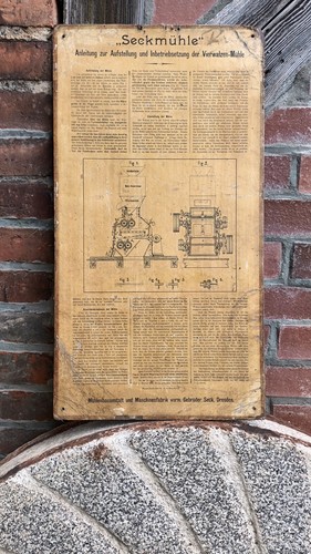 Mühlenschild vierwalzenmühle - mühlenschild,