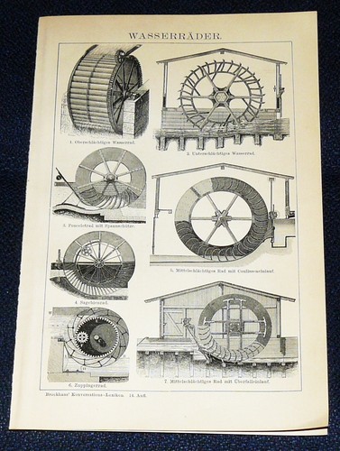 Wasserräder mühle ober - mühle, ober-